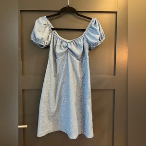 Stradivarius blue polka dot dress | Size Small